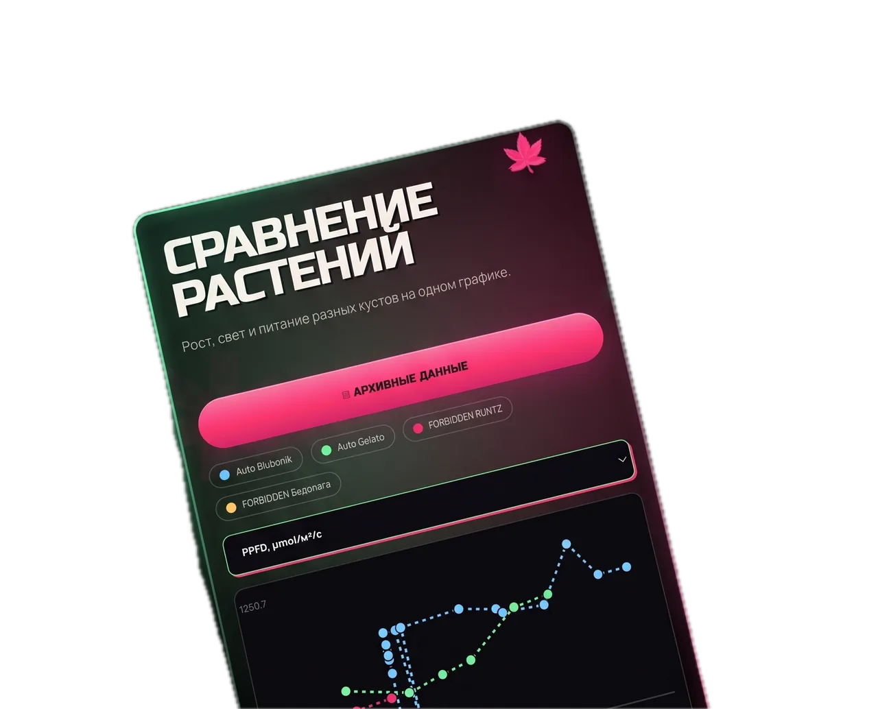 Сравнение роста растений в GrowScope.